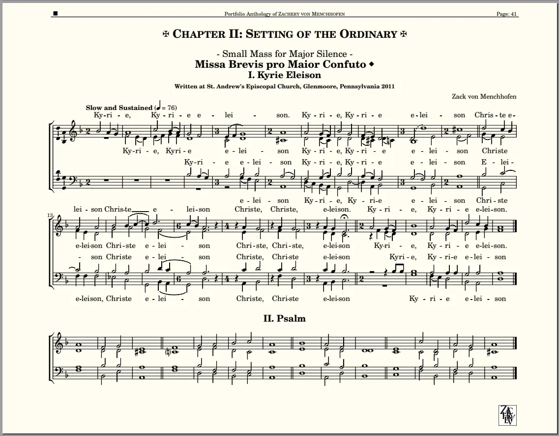 Missa Brevis Score Preview